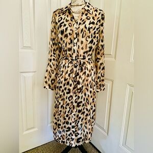 Colleen Lopez Animal Print Long Sleeve Dress